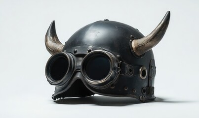 Dark steampunk motorcycle helmet