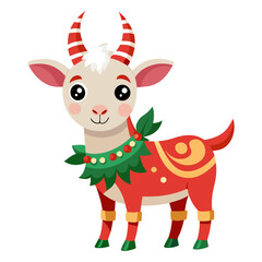 christmas goat vector 