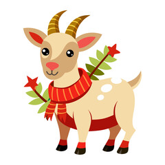 christmas goat vector 