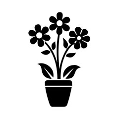 flower pot icon, flower pot silhouette vector illustration-simple silhouette illustration of flower pot, perfect for flower pot logos and icons