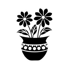 flower pot icon, flower pot silhouette vector illustration-simple silhouette illustration of flower pot, perfect for flower pot logos and icons