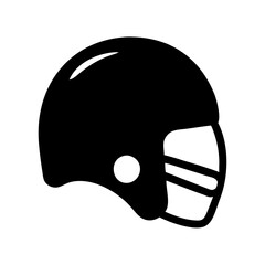football helmet icon, football helmet silhouette vector illustration-simple silhouette illustration of football helmet, perfect for football helmet logos and icons