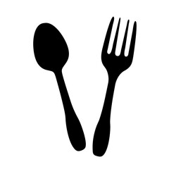 fork spoon icon, fork spoon silhouette vector illustration-simple silhouette illustration of fork spoon, perfect for fork spoon logos and icons