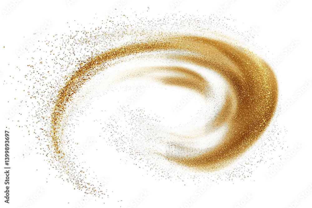 Poster a swirling pattern of golden glitter creates a dynamic and vibrant visual effect ideal for backgroun