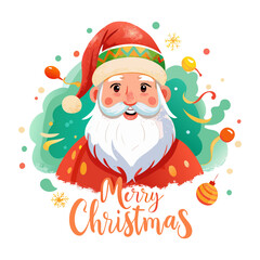 Santa Claus costume with beard and red suit clipart on transparent background
