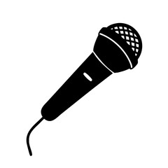 microphone icon, microphone silhouette vector illustration-simple silhouette illustration of microphone, perfect for microphone logos and icons