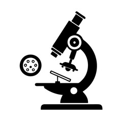 microscope icon, microscope silhouette vector illustration-simple silhouette illustration of microscope, perfect for microscope logos and icons