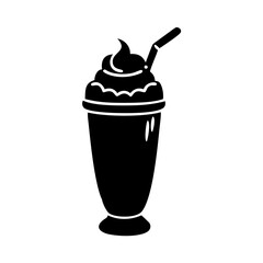 milkshake icon, milkshake silhouette vector illustration-simple silhouette illustration of milkshake, perfect for milkshake logos and icons