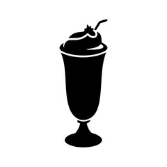 milkshake icon, milkshake silhouette vector illustration-simple silhouette illustration of milkshake, perfect for milkshake logos and icons