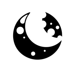 moon icon, moon silhouette vector illustration-simple silhouette illustration of moon, perfect for moon logos and icons