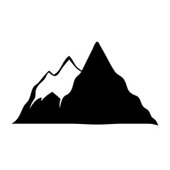 Fototapeta premium mountain icon, mountain silhouette vector illustration-simple silhouette illustration of mountain, perfect for mountain logos and icons