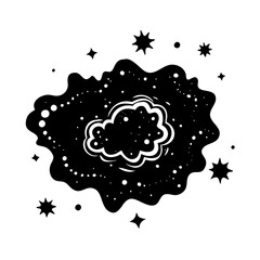 nebula icon, nebula silhouette vector illustration-simple silhouette illustration of nebula, perfect for nebula logos and icons