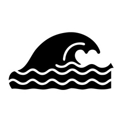 ocean wave icon, ocean wave silhouette vector illustration-simple silhouette illustration of ocean wave, perfect for ocean wave logos and icons