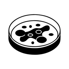 petri dish icon, petri dish silhouette vector illustration-simple silhouette illustration of petri dish, perfect for petri dish logos and icons