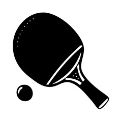 ping pong paddle icon, ping pong paddle silhouette vector illustration-simple silhouette illustration of ping pong paddle, perfect for ping pong paddle logos and icons