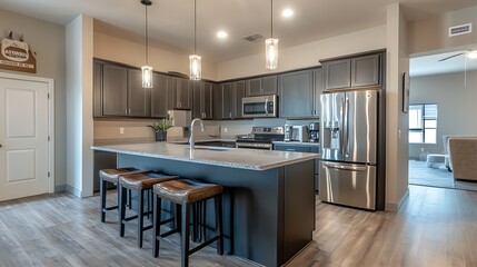Modern kitchen with an open concept design.