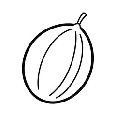 mora de castilla fruit line art vector illustration