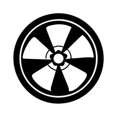 radiation symbol icon, radiation symbol silhouette vector illustration-simple silhouette illustration of radiation symbol, perfect for radiation symbol logos and icons