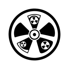 radiation symbol icon, radiation symbol silhouette vector illustration-simple silhouette illustration of radiation symbol, perfect for radiation symbol logos and icons