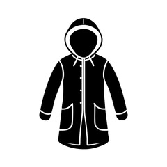 raincoat icon, raincoat silhouette vector illustration-simple silhouette illustration of raincoat, perfect for raincoat logos and icons