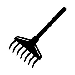 rake icon, rake silhouette vector illustration-simple silhouette illustration of rake, perfect for rake logos and icons