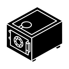 safe box icon, safe box silhouette vector illustration-simple silhouette illustration of safe box, perfect for safe box logos and icons