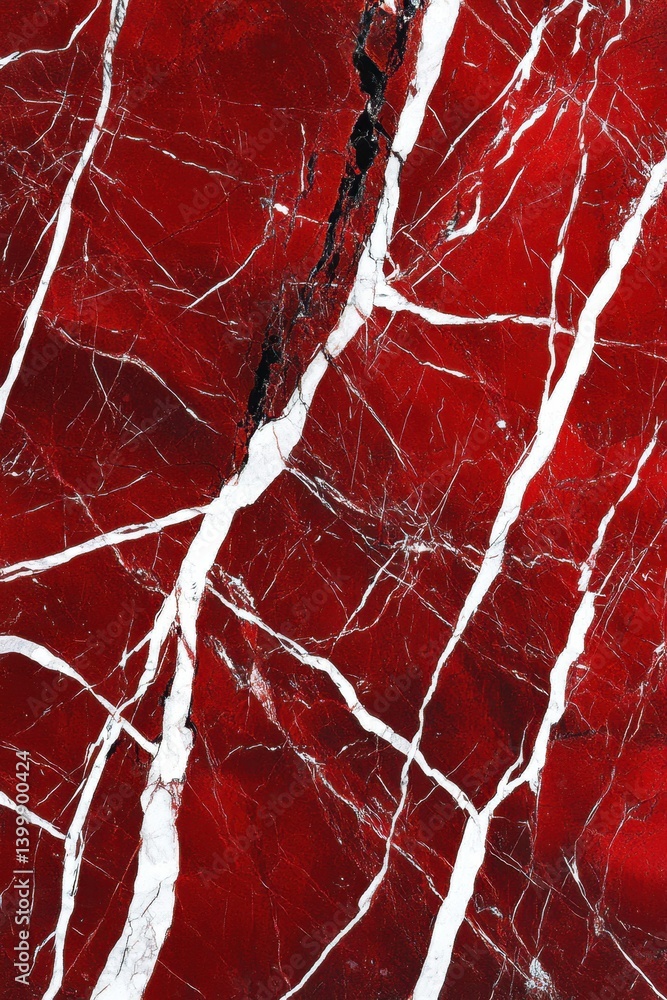 Poster striking red marble texture with white veins creating a bold and elegant pattern for luxurious backg