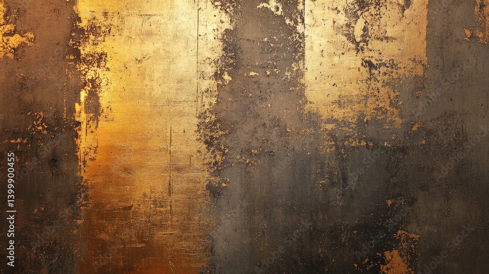 Poster a textured abstract artwork featuring gold and dark tones, creating a striking visual contrast with 