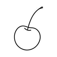 cherry fruit line art vector illustration