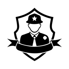 security badge icon, security badge silhouette vector illustration-simple silhouette illustration of security badge, perfect for security badge logos and icons