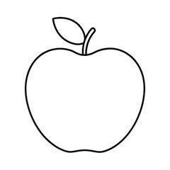 apple fruit line art vector illustration