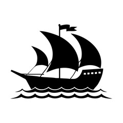 ship icon, ship silhouette vector illustration-simple silhouette illustration of ship, perfect for ship logos and icons
