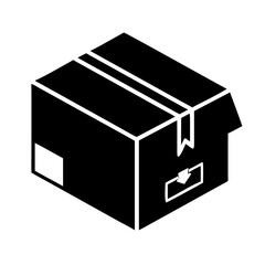 shipping box icon, shipping box silhouette vector illustration-simple silhouette illustration of shipping box, perfect for shipping box logos and icons