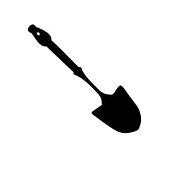 shovel icon, shovel silhouette vector illustration-simple silhouette illustration of shovel, perfect for shovel logos and icons