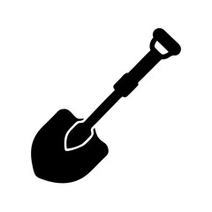 shovel icon, shovel silhouette vector illustration-simple silhouette illustration of shovel, perfect for shovel logos and icons