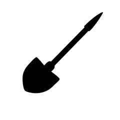 shovel icon, shovel silhouette vector illustration-simple silhouette illustration of shovel, perfect for shovel logos and icons