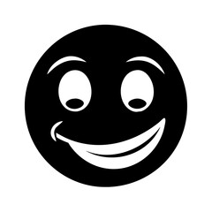 smile emoji icon, smile emoji silhouette vector illustration-simple silhouette illustration of smile emoji, perfect for smile emoji logos and icons