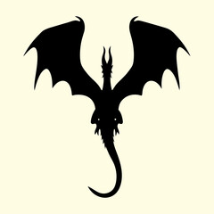 Fototapeta premium Majestic Dragon Silhouette Vector Illustration.