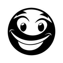 smile emoji icon, smile emoji silhouette vector illustration-simple silhouette illustration of smile emoji, perfect for smile emoji logos and icons