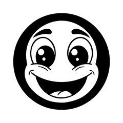 smile emoji icon, smile emoji silhouette vector illustration-simple silhouette illustration of smile emoji, perfect for smile emoji logos and icons