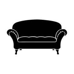 sofa icon, sofa silhouette vector illustration-simple silhouette illustration of sofa, perfect for sofa logos and icons
