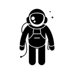 spacesuit icon, spacesuit silhouette vector illustration-simple silhouette illustration of spacesuit, perfect for spacesuit logos and icons