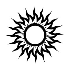 sun icon, sun silhouette vector illustration-simple silhouette illustration of sun, perfect for sun logos and icons