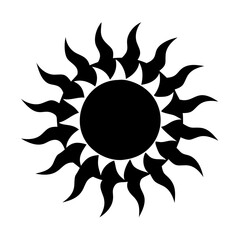 sun icon, sun silhouette vector illustration-simple silhouette illustration of sun, perfect for sun logos and icons