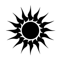 sun icon, sun silhouette vector illustration-simple silhouette illustration of sun, perfect for sun logos and icons