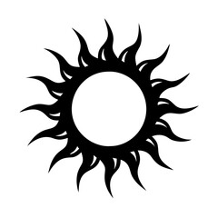 sun icon, sun silhouette vector illustration-simple silhouette illustration of sun, perfect for sun logos and icons