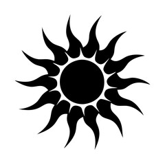 sun icon, sun silhouette vector illustration-simple silhouette illustration of sun, perfect for sun logos and icons