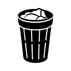 trash can icon, trash can silhouette vector illustration-simple silhouette illustration of trash can, perfect for trash can logos and icons