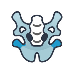 Fototapeta premium Stylish Atlas C1 Vertebra Anatomy Icon