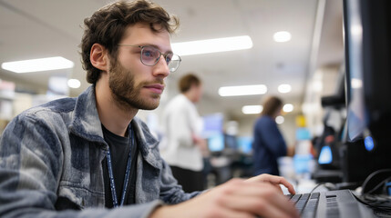 Fototapeta premium Robotics Team Collaboration in a High-Tech Research Lab
